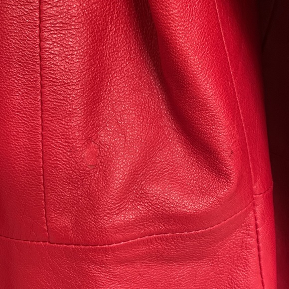 Genuine Leather Jacket Beautiful Red Perfect Fall Outfit - Picture 9 of 16
